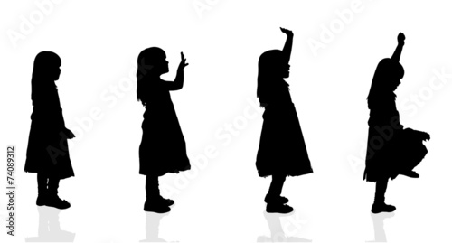 Vector silhouette of a girl.