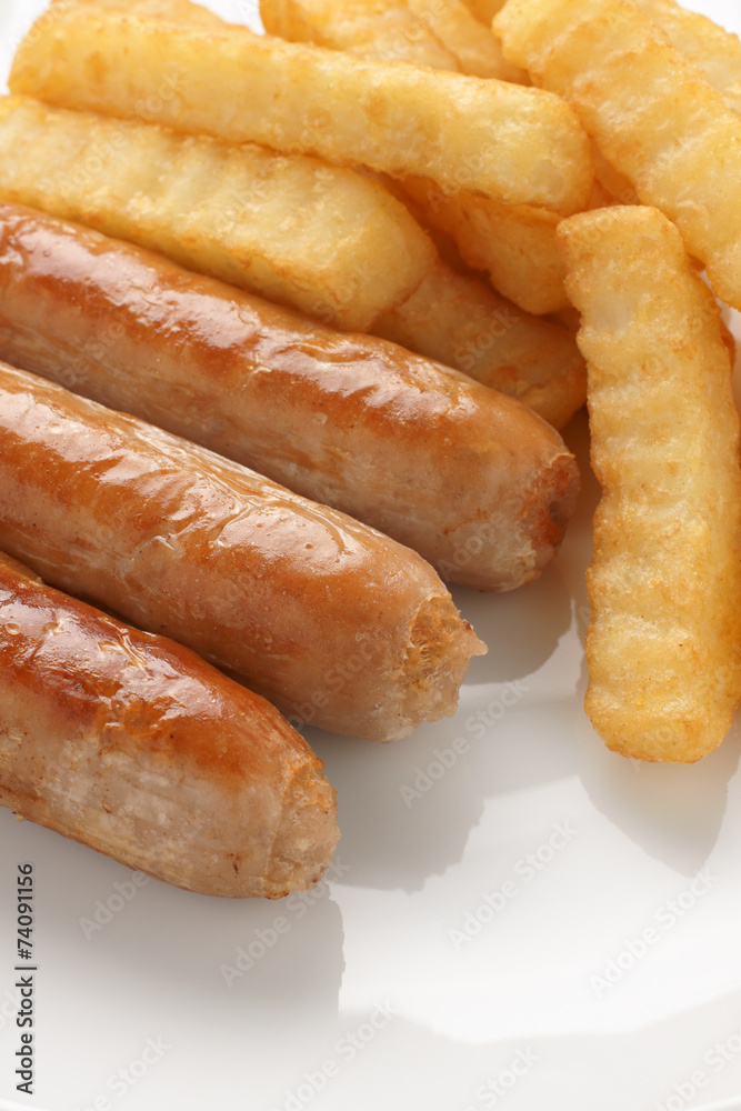 Sausage and Chips a popular childrens menu item Sausage and Chips a popular childrens menu item