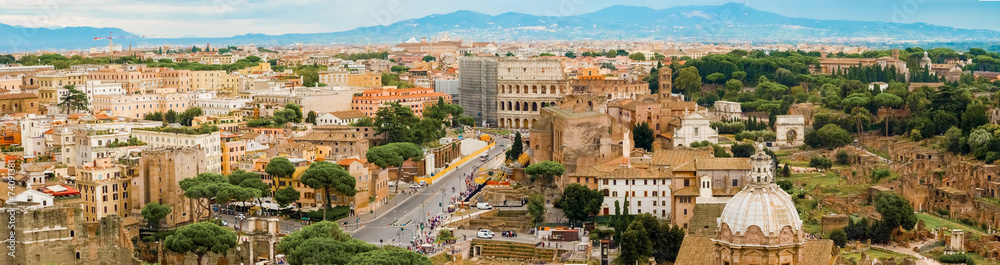 Cityscape,  panoramic view at Rome, Italy