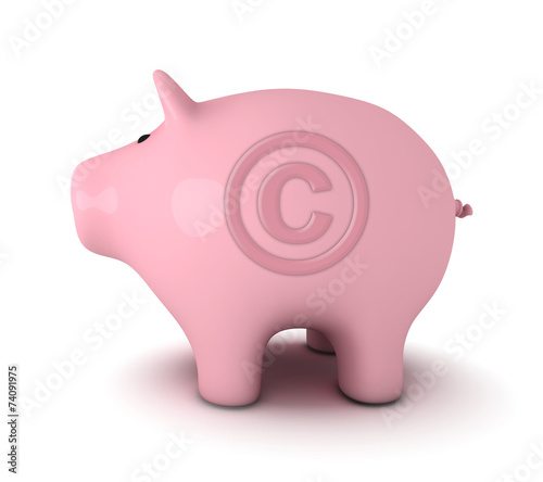 Piggy bank with Copyright symbol