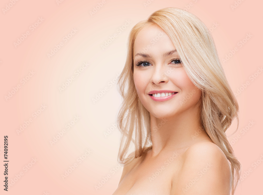 beautiful young woman with bare shoulders beautiful young woman with bare shoulders