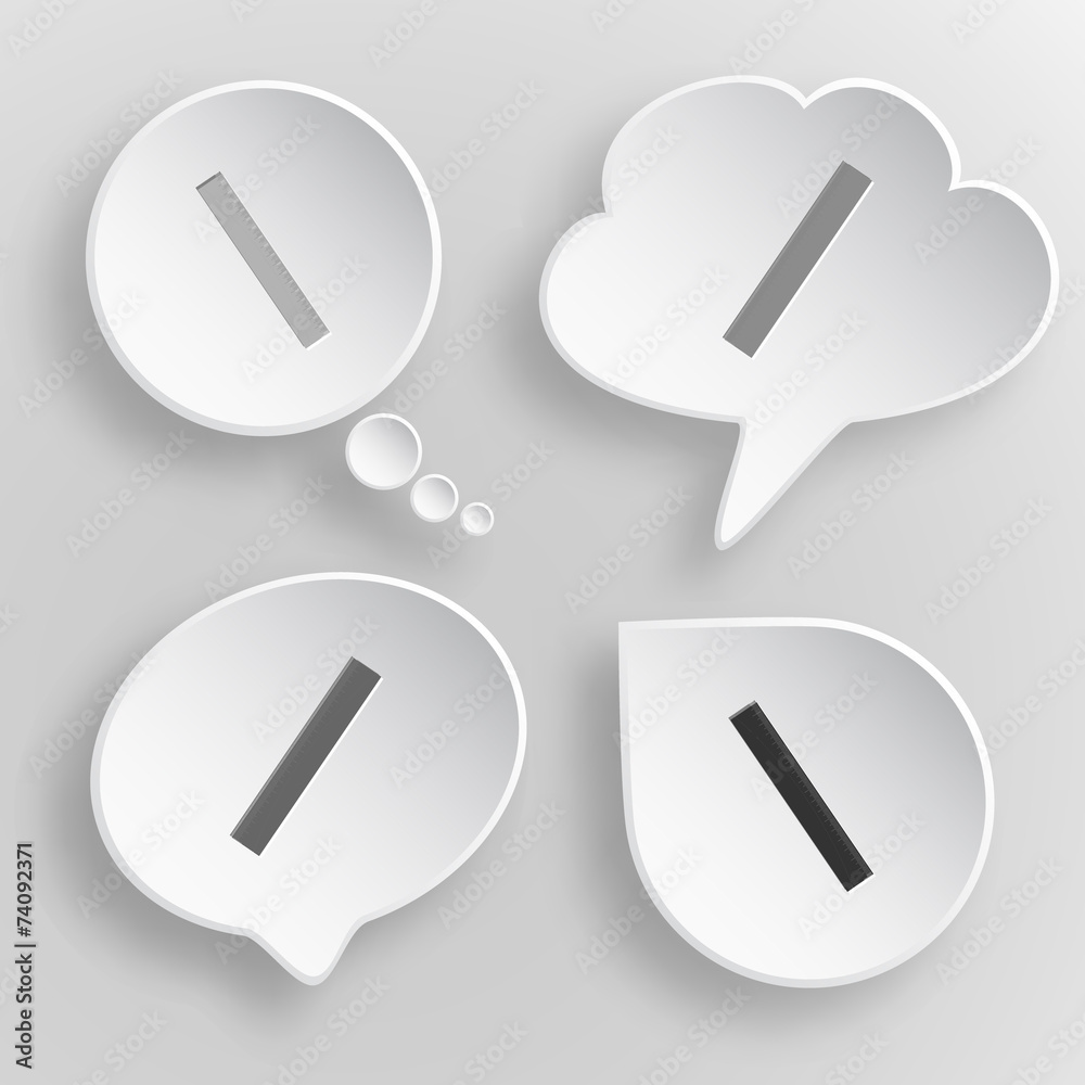 Ruler. White flat vector buttons on gray background. Ruler. White flat vector buttons on gray background.