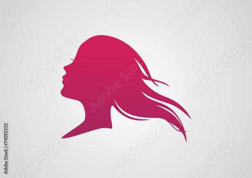 Woman Hair style Silhouette logo vector