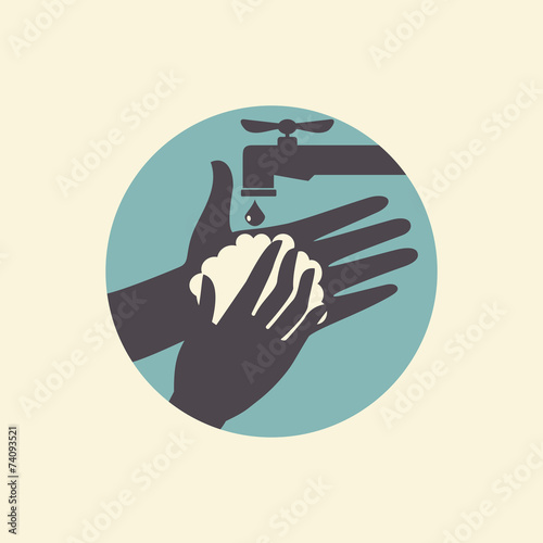 Wash your hands, vector illustration icon
