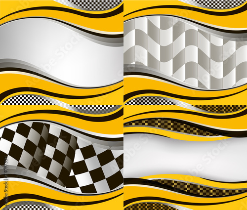 Set of checkered vector flag background. Eps10