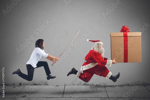 Santa Claus running