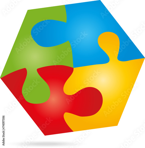 Puzzle, Spiel, Logo, Sechseck, Square