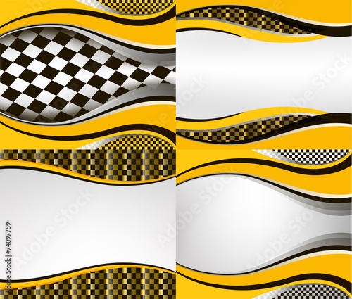 Set of checkered vector flag background. Eps10