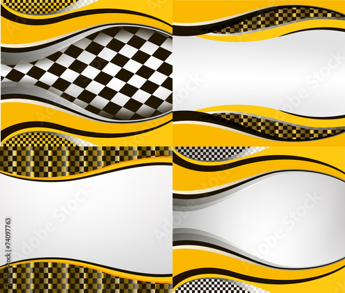 Set of checkered vector flag background. Eps10