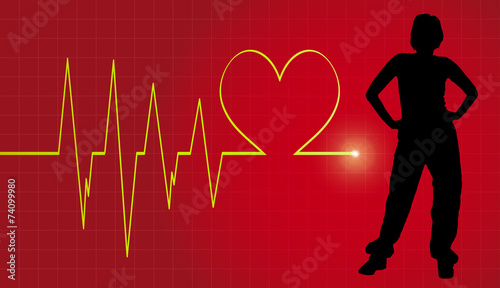 Vector background with life line.