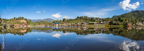 Panorama Ban rak thai village in Meahongson, Thailand.
