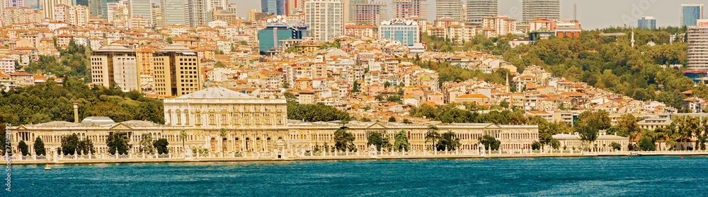 Dolmabahce palace, view from Bosphorus in Istanbul, Turkey
