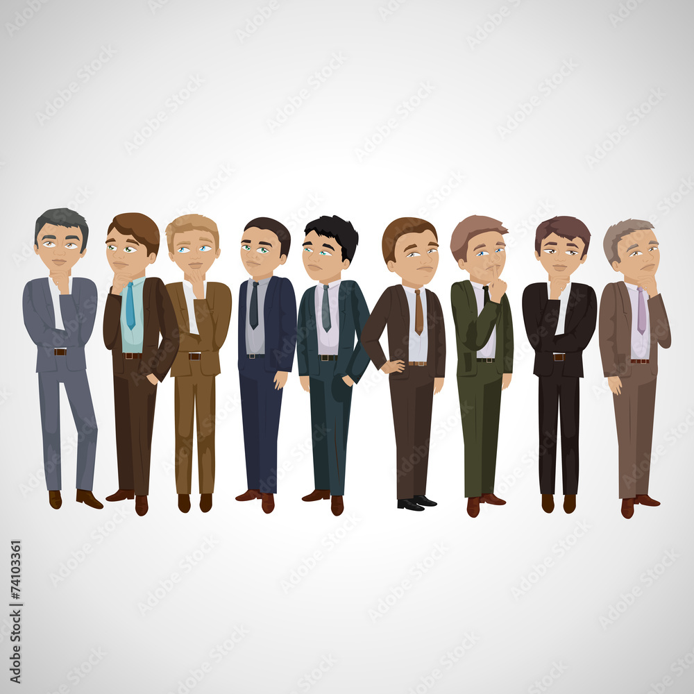 Business Man Thinking - Isolated On Gray Background Business Man Thinking - Isolated On Gray Background