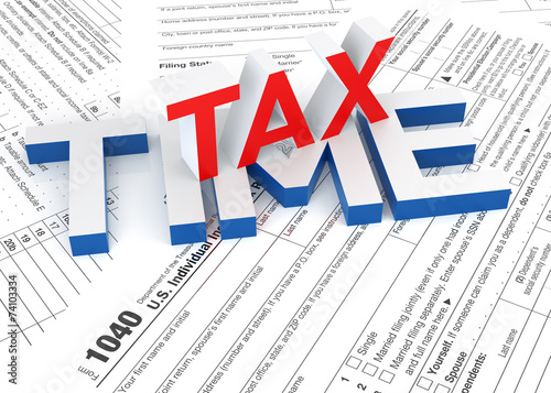 Tax Form and 3D Tax Time text