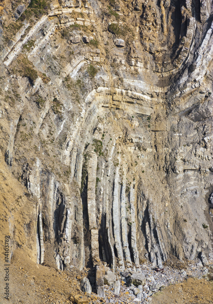 Folded Limestone Strata of Stair Hole, Lulworth Cove