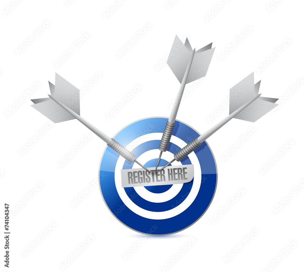register here target and dart illustration register here target and dart illustration