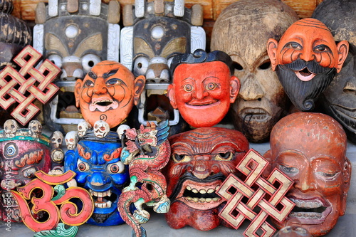 Set of traditional masks. Pokhara-Nepal. 0748 photo