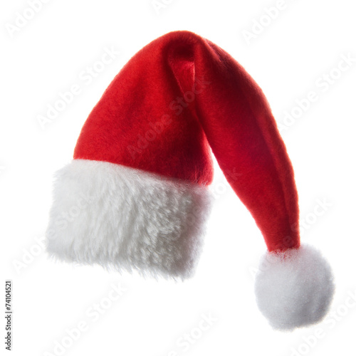 Christmas santa hat, isolated on white background