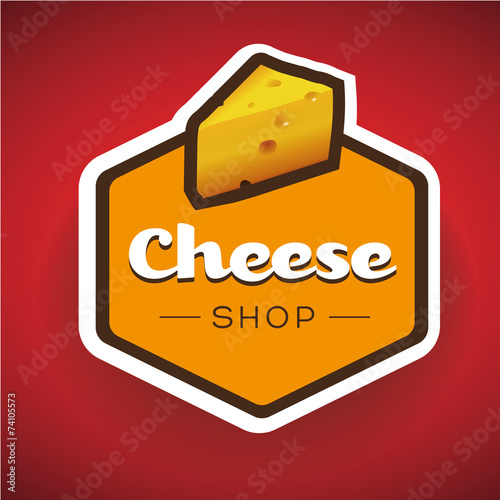 Cheese shop label or badge vector