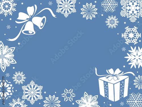 Christmas greeting card in blue shades