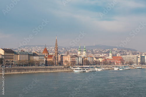 View of the embankment of the Danube, Budapest