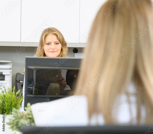 Happy woman at work