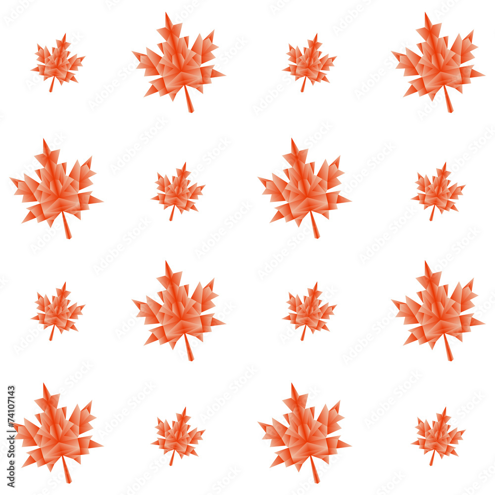 Vector autumn polygonal maple leaves seamless pattern Vector autumn polygonal maple leaves seamless pattern