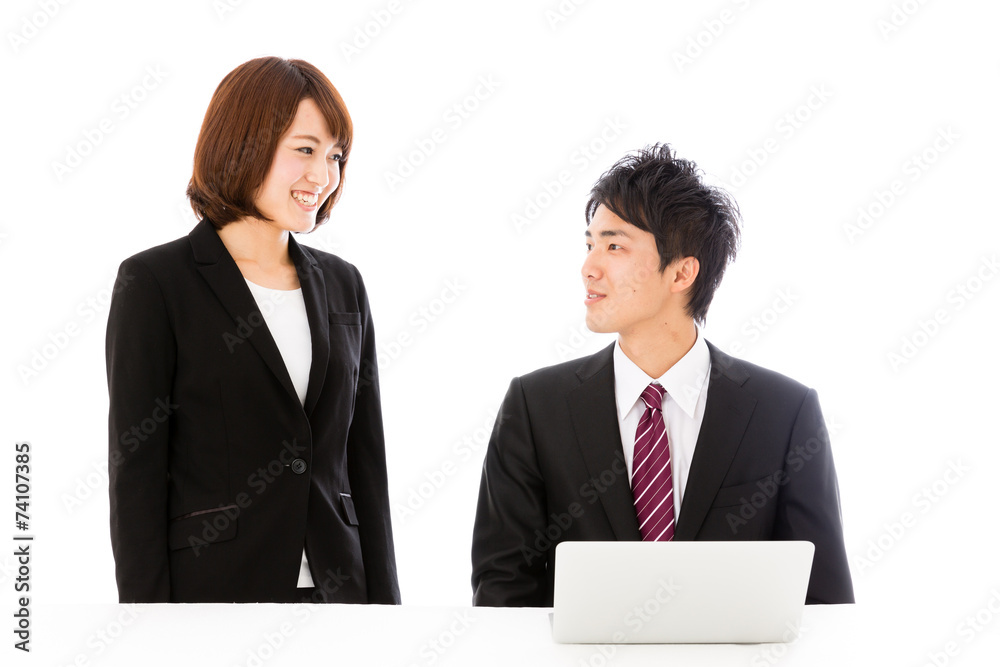 asian businessgroup on white background asian businessgroup on white background