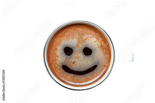 isolated cup of coffee with a smile © dk_photo