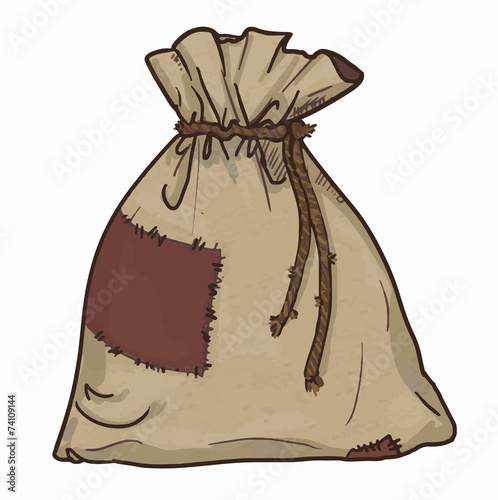 Canvas sack vector. canvas bag. Illustration of a canvas sack