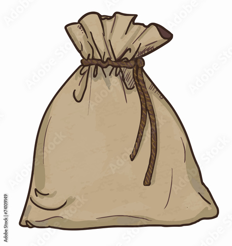 Canvas sack vector. canvas bag. Illustration of a canvas sack