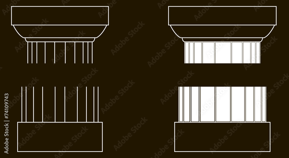 Set of old-style greece pillar column parts Set of old-style greece pillar column parts