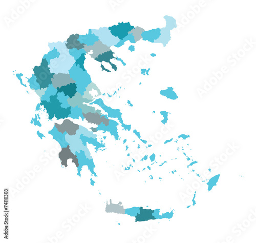 Canvas Print High detailed vector map of Greece