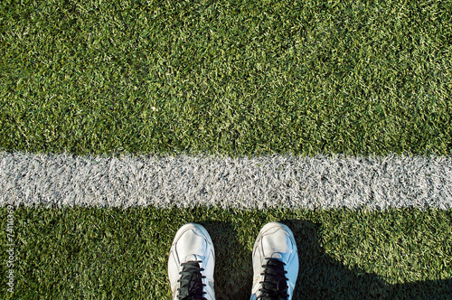 sport shoes on the line