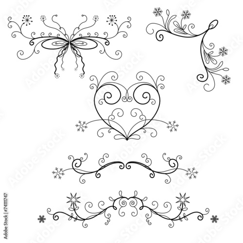 christmas greeting card adornment, border designs