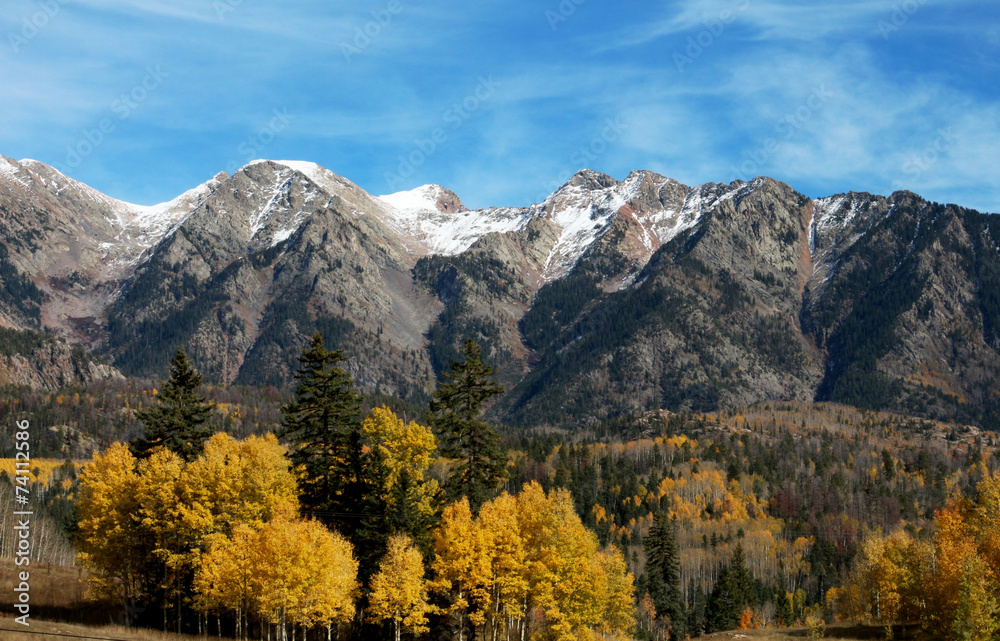 Autumn aspen set against a Colorado mountain