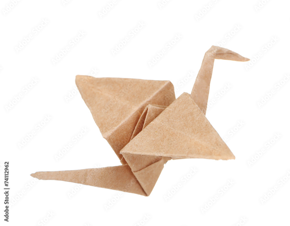 Fototapeta premium Origami crane, isolated on white