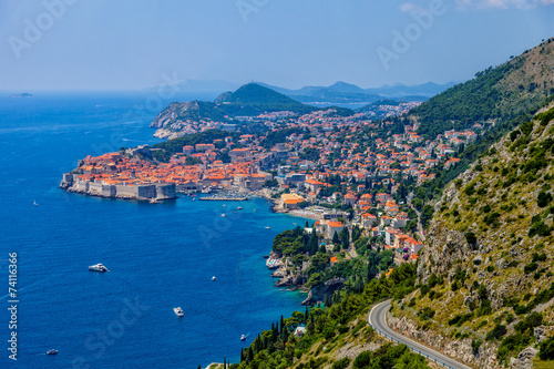 Top view of the seacoast of Dubrovnik, Croatia. © Nightman1965