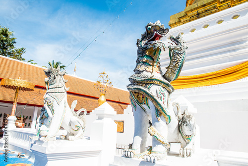 Ancient statue at Falang temple photo