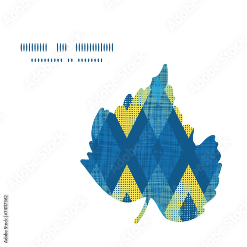 Vector colorful fabric ikat diamond leaf silhouette pattern