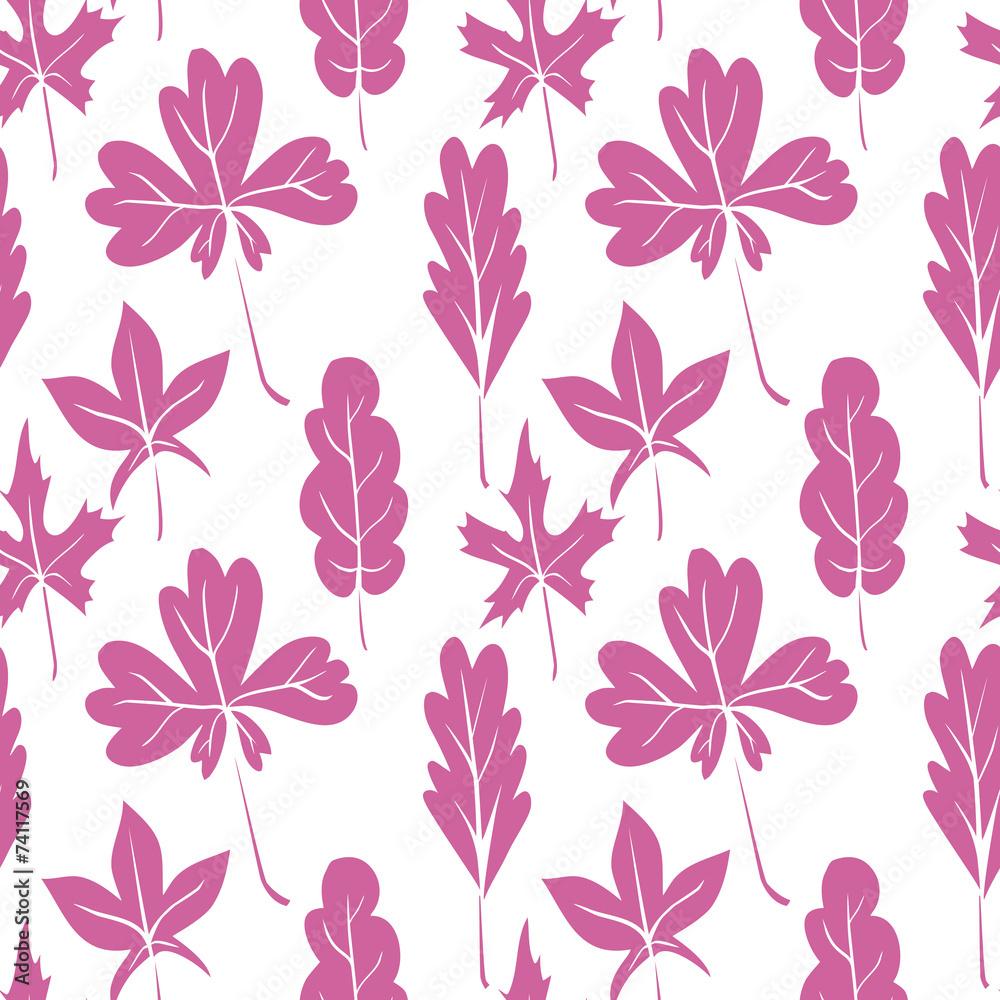 Obraz premium vector seamless pattern with leaves