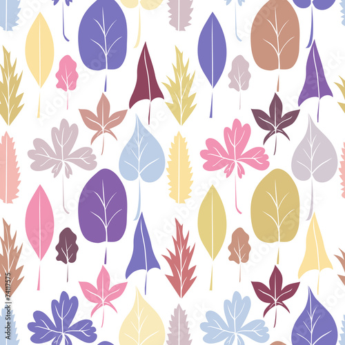 vector seamless pattern with leaves