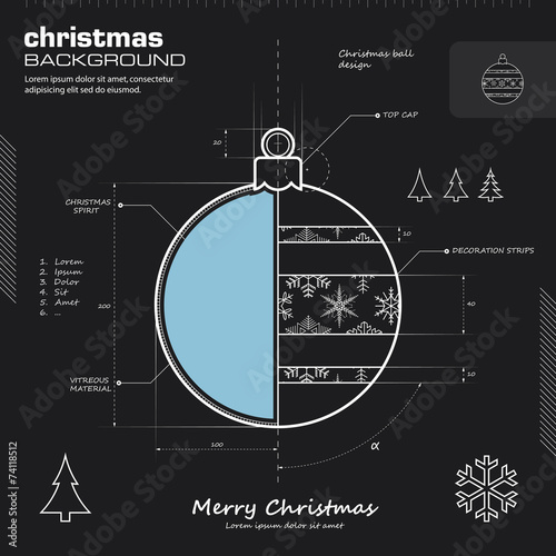 Christmas ball design vector background