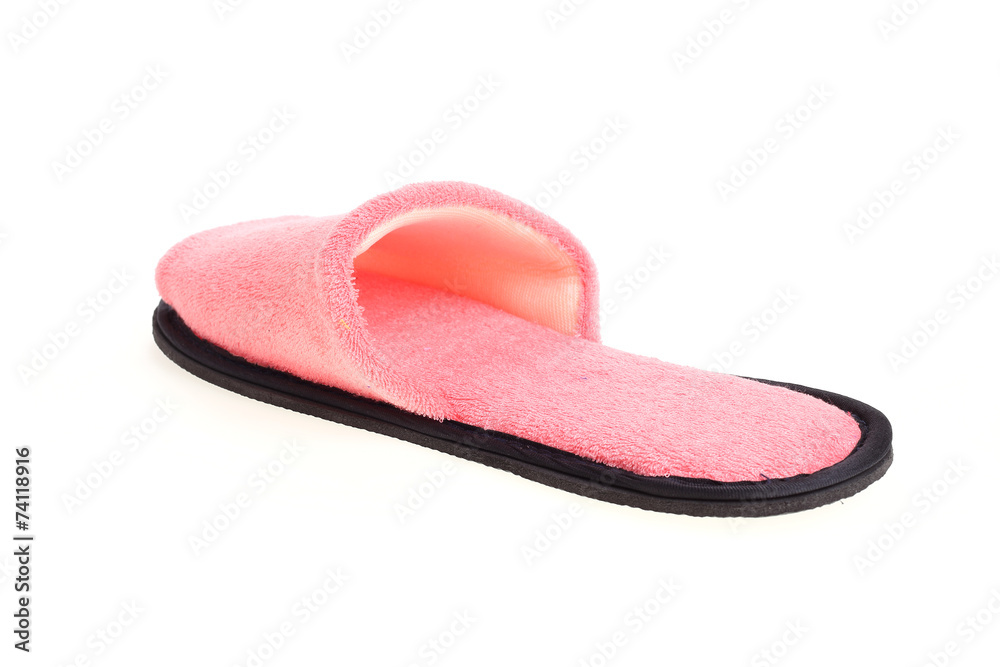 pink slippers footwear isolated on white background pink slippers footwear isolated on white background