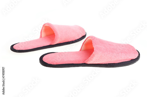 pink slippers footwear isolated on white background