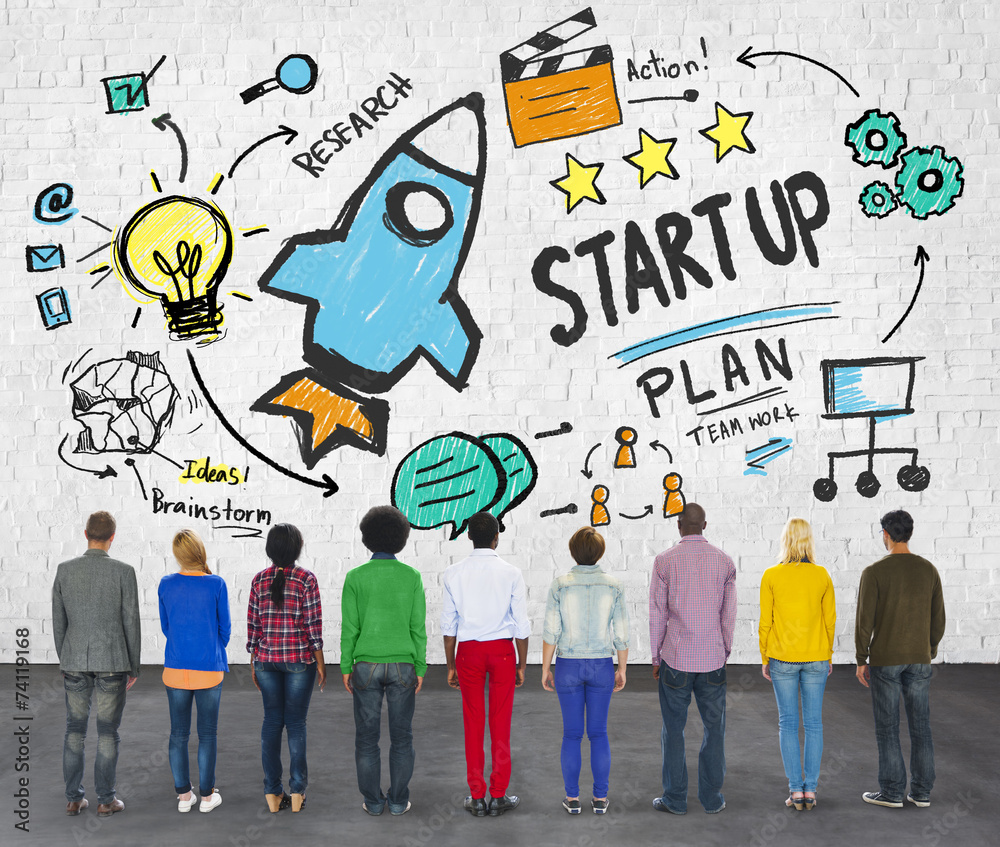 Start Up Business Launch People Rear View Concept Start Up Business Launch People Rear View Concept