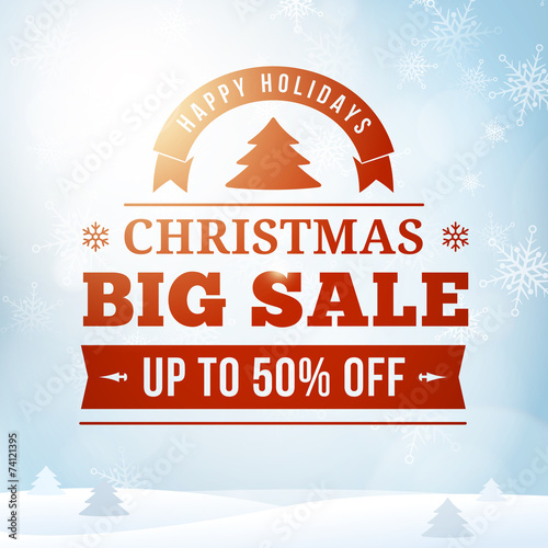 christmas big sale poster background