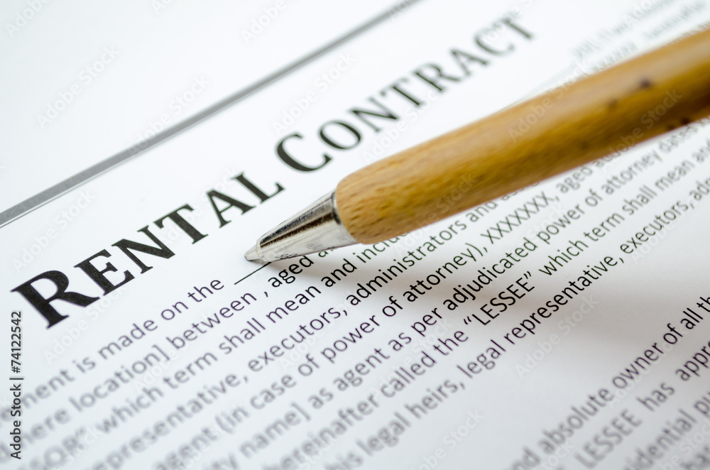 Filling a rental contract Filling a rental contract