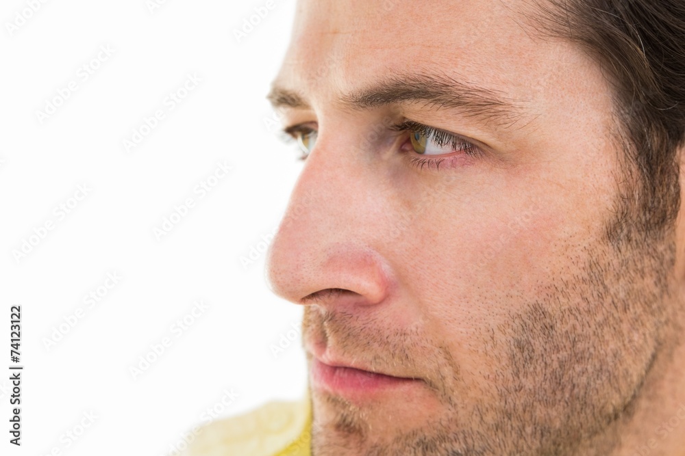 Obraz premium Close up of unsmiling man