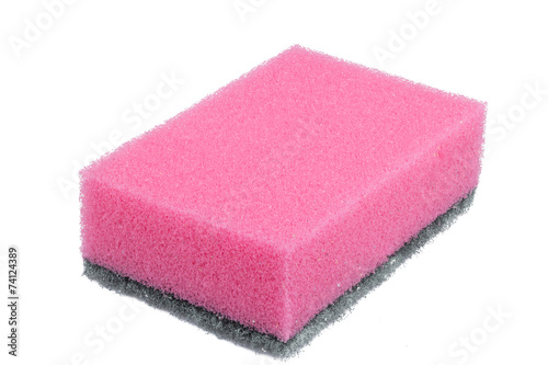 pink sponge on a white background